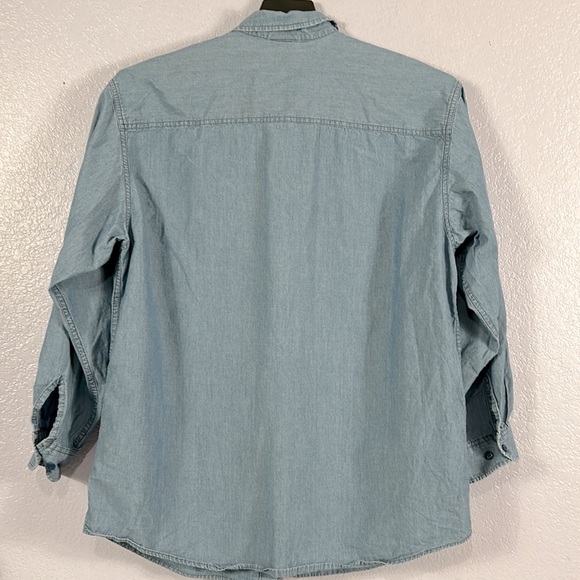 Vintage 90s Disney Winnie the Pooh embroidered chambray button down shirt, sz L - Picture 5 of 8